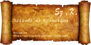 Szilvási Krisztina névjegykártya