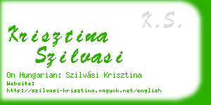 krisztina szilvasi business card