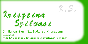 krisztina szilvasi business card